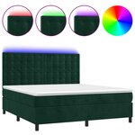 vidaXL Sommier à lattes de lit matelas et LED Vert foncé 180x200 cm