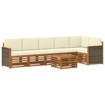 vidaXL Ensemble de canapé d'angle avec coussin 6 Pièces Naturel et Crème