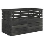 vidaXL Salon palette de jardin 2 places gris foncé bois de pin massif