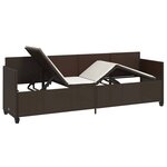 vidaXL Chaise longue avec coussins marron résine tressée