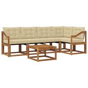 vidaXL Ensemble de canapés d'extérieur 6 Pièces Naturel et Beige