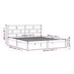 vidaXL Cadre de lit Blanc 135x190 cm Double Bois massif