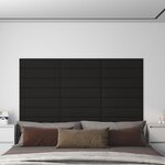 vidaXL Panneaux muraux 12 Pièces Noir 60x15 cm Tissu 1 08 m²