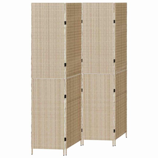 vidaXL Paravent Beige 196 x 200 cm polyrotin