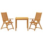 vidaXL Ensemble à manger de jardin 3 Pièces Bois d'acacia solide