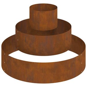 vidaXL Cache-pot de jardin Marron 90 x 90 x 20 cm Acier cuivré