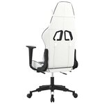 vidaXL Chaise de jeu de massage avec repose-pied Blanc noir Similicuir