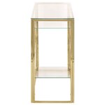vidaXL Table console doré acier inoxydable et verre trempé