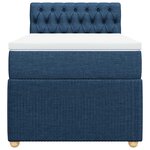 vidaXL Sommier à lattes de lit avec matelas Bleu 90x200 cm Tissu
