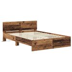 vidaXL Cadre de lit Bois Ancien 135 x 190 cm Bois d'ingénierie