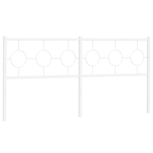 vidaXL Tête de lit métal blanc 180 cm