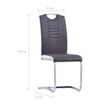 vidaXL Chaises à manger cantilever lot de 4 gris similicuir