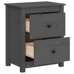vidaXL Tables de chevet 2 Pièces Gris 50x35x61 5 cm Bois de pin massif
