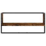 vidaXL Étagère murale avec barre chêne fumé 65x25x30 cm