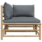 vidaXL Salon de jardin 2 Pièces avec coussins gris foncé Bambou