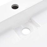 vidaXL Lavabo 100x46x11 cm Fonte minérale/marbre Blanc
