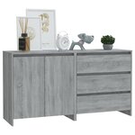 vidaXL Buffets 2 Pièces Sonoma gris Bois d'ingénierie
