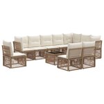 vidaXL Ensemble de canapé de jardin 11 Pièces Beige polyrotin