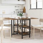 vidaXL Table à dîner 122 x 80 x 76 5 cm Bois d'ingénierie Chêne fumé