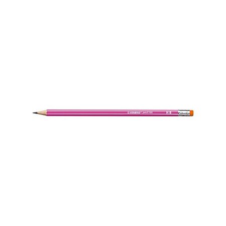 Crayon graphite stabilo pencil 160 bout gomme hb - rose x 12 stabilo