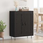 vidaXL Buffet Chêne noir 69 5 x 34 x 90 cm Bois d'ingénierie et fer