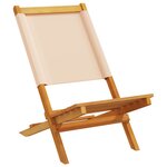 vidaXL Chaises de jardin pliantes lot de 6 beige tissu et bois massif