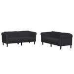 vidaXL Ensemble de canapés 2 Pièces noir velours