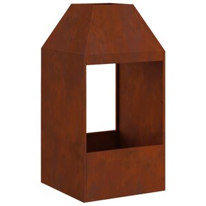 vidaXL Braise Marron 50 x 50 x 100 cm Acier patiné