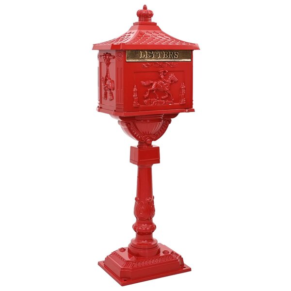 vidaXL Boîte aux Lettres Debout avec porte Rouge 42 5 x 29 5 x 117 cm