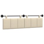 vidaXL Tête de lit suspendue Crème Tissu