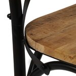 vidaXL Chaises à dossier croisé lot de 6 noir bois de manguier massif