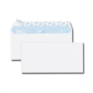 Paquet de 100 enveloppes blanches dl 110x220 75 g/m² bande de protection gpv