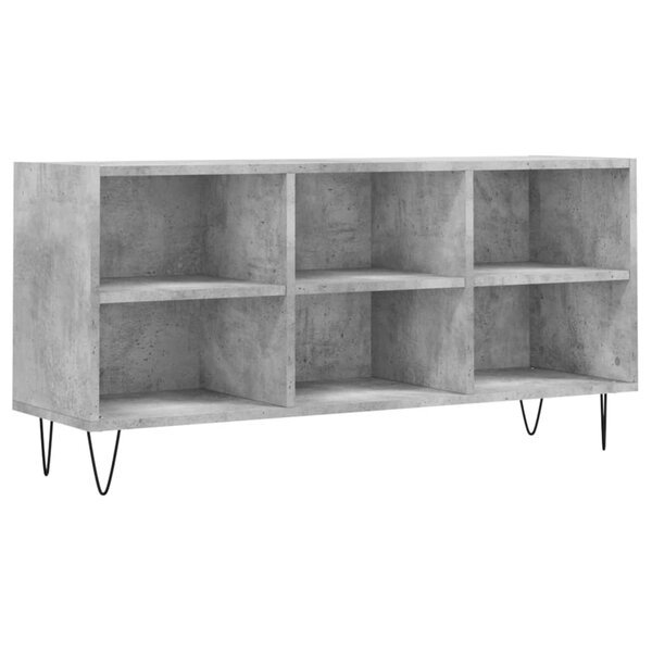 vidaXL Meuble TV gris béton 103 5x30x50 cm bois d'ingénierie