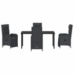 vidaXL Ensemble de salle à manger pour jardin 5 Pièces Noir Poly rotin