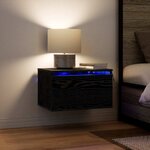 vidaXL Cabinet de chevet mural avec 2 Pièces Chêne noir 50 x 36 x 30 cm