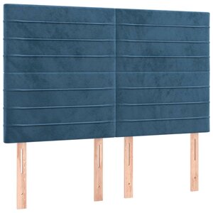 vidaXL Tête de lit Bleu foncé 144 x 5 x 118/128 cm Velours