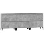 vidaXL Buffets 3 Pièces gris béton 60x35x70 cm bois d'ingénierie