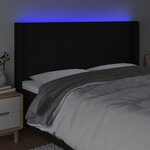 vidaXL Tête de lit à LED Noir 203x16x118/128 cm Tissu