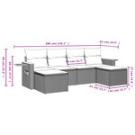 vidaXL Salon de jardin 6 Pièces avec coussins noir résine tressée