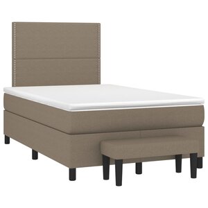 vidaXL Sommier à lattes de lit avec matelas taupe 120x190 cm tissu
