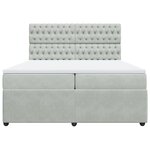 vidaXL Sommier à lattes de lit et matelas Gris clair 200x200cm Velours