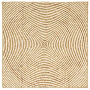 vidaXL Tapis Naturel et Blanc 120 x 120 cm Jute