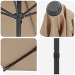 vidaXL Parasol de jardin 200 x 300 cm Polyester Rectangulaire Taupe