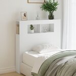 vidaXL Tête de lit à LED blanc 100x18 5x103 5 cm bois d'ingénierie