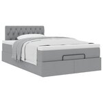 vidaXL Lit ottoman avec matelas gris clair 120x190 cm tissu