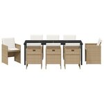 vidaXL Ensemble de salle à manger pour jardin 9 Pièces Beige Poly rotin