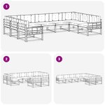 vidaXL Ensemble de canapés d'extérieur 9 Pièces Blanc et Beige