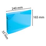 Classeur Pour Fiches Bristol 125x200 2 Anneaux 25mm Polypropylène Crystal Colours - Bleu - X 10 - Exacompta