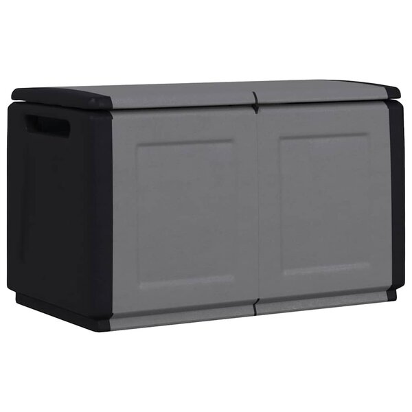 vidaXL Boîte de rangement de jardin 96x53x57 cm 230 L Gris foncé noir