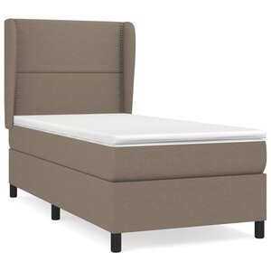 vidaXL Sommier à lattes de lit avec matelas Taupe 90x190 cm Tissu